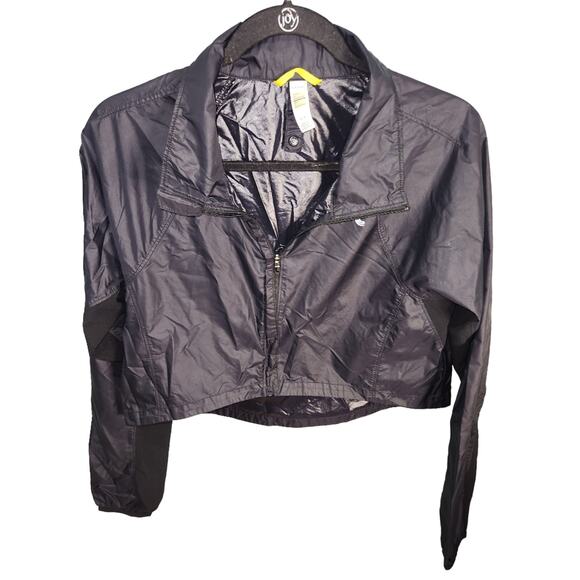 Lole Women's Black Lightweight‎ Cropped Full Zip Windbreaker Jacket - Picture 1 of 9